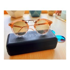 KREWE STL II sunglass Camellia pink mirrored lens + extra set of mirror lenses
